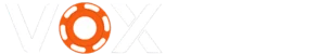 Detal graficzny logo Vox Casino przedstawiający pomarańczowy żeton